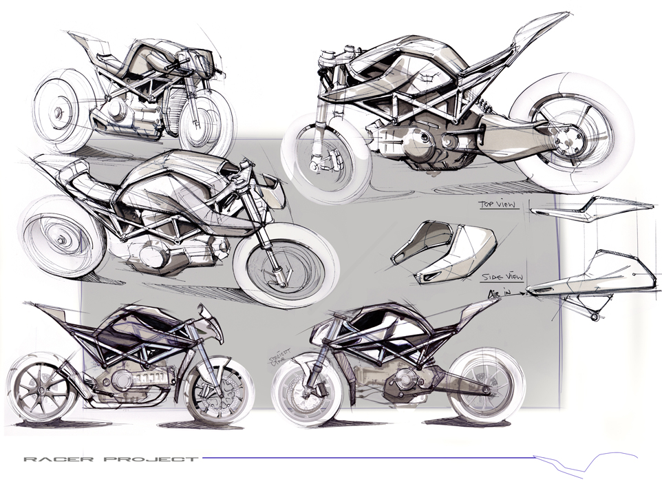 MOTORCYCLE DESIGN  Sketches by BARDESIGN by Luca Bar at Coroflotcom